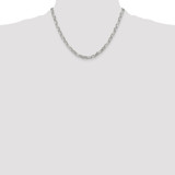 Sterling Silver D/C 6mm 3 Short Plus 1 Long Cable Link Chain - QF-EAE9A736-3442