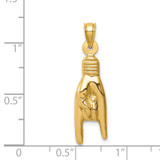 14K 3D Hollow Rock On Sign Charm - K6-AF61670E-6758