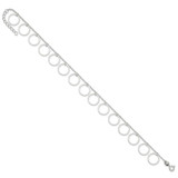 Sterling Silver Dangle Circles Anklet