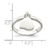 Sterling Silver Dangle Heart Ring - QR-667A3DC2-6429