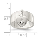 Sterling Silver Dangle Lock Ring - QR-A67155F2-1503