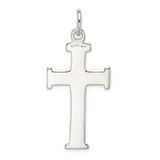 Sterling Silver Diamond -Cut Cross Pendant - QC-044BA6AA-3766
