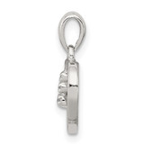 Sterling Silver Diamond Rhodium Heart Pendant