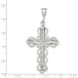 Sterling Silver Diamond-Cut Crucifix Pendant - QC-7501933F-1913