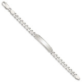 Sterling Silver Diamond-cut Engraveable Curb Link ID Bracelet - QI-D8E9DF49-5564