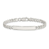 Sterling Silver Diamond-cut Engraveable Curb Link IN Bracelet