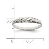 Sterling Silver Diamond-cut Twisted Ring - QR-2BDDE4EA-1791