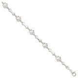 Sterling Silver Dog Bones and Paws Bracelet - QG-ACE171CF-5113