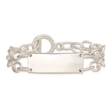 Sterling Silver Double Strand Oval Link ID Bracelet - QG-6930E53E-9823