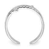 Sterling Silver E-coated CZ Cross Open Back Ring - QR-E4058A39-2978