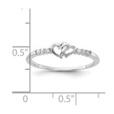 Sterling Silver E-coated CZ Heart Ring - QR-4E0D0E06-3032