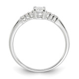 Sterling Silver E-coated CZ Ring - QR-EE778A13-9881