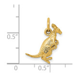 14k 3D Kangaroo with Joey Charm