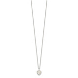 Sterling Silver E-coated Moonstone Heart 18in w/2in ext Necklace