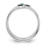 Sterling Silver E-coated Multi Color CZ Ring - QR-58DEA759-6360