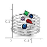 Sterling Silver E-coated Multi Color CZ Ring - QR-58DEA759-6360