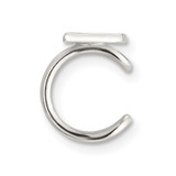 Sterling Silver E-coated Polished & Textured Wing Single Cuff Earring