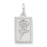 Sterling Silver E-coated Rose Charm - QC-7655CCF8-9155