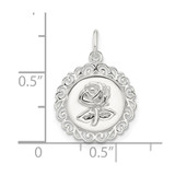 Sterling Silver E-coated Rose Charm - QC-C56304C9-6073