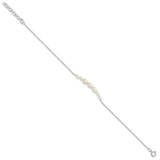 Sterling Silver E-coated with Freshwater Cultured Pearl w/1in ext Bracelet