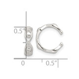 Sterling Silver E-Coating Polished Pair of 2 Cuff Earrings