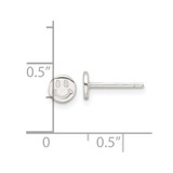 Sterling Silver E-Coating Polished Smiley Face Post Earrings