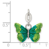 Sterling Silver Enameled Butterfly Charm - QP-AA6140E4-9462