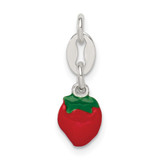 Sterling Silver Enameled Strawberry Charm