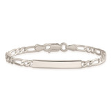 Sterling Silver Engraveable 6 in. Figaro Link ID Bracelet