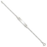 Sterling Silver Engraveable Childrens ID on Figaro Link Bracelet - QI-52BB8622-8306