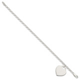 Sterling Silver Engraveable Heart Bracelet - QG-5BF1D72D-6949