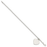 Sterling Silver Engraveable Heart Charm Bracelet - QG-5B65C0E0-4564
