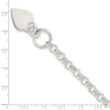 Sterling Silver Engraveable Heart Disc on Fancy Link Toggle Bracelet - QG-E3AA682B-2826