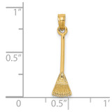 14K 3-D Leaf Rake Garden Tool Charm
