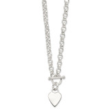 Sterling Silver Engraveable Heart Disc on Fancy Link Toggle Necklace - QG-99DC2FBE-8775