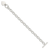Sterling Silver Engraveable Heart Fancy Link Bracelet - QG-3FF3B60A-1624