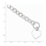 Sterling Silver Engraveable Heart Fancy Link Bracelet - QG-3FF3B60A-1624