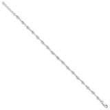 Sterling Silver Fancy Bead Anklet - QG-2458975C-6660
