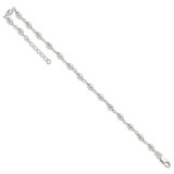 Sterling Silver Fancy Bead Anklet - QG-2458975C-6660