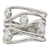 Sterling Silver Fancy CZ Ring - QR-A6AC1B72-6779