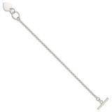 Sterling Silver Fancy Engraveable Heart Bracelet
