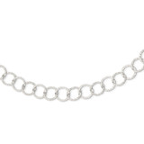 Sterling Silver Fancy Hammered Necklace - QH-DBF590B4-9566
