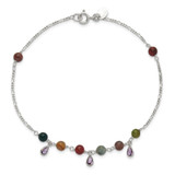 Sterling Silver Fancy Jasper Anklet Bracelet