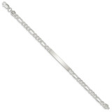 Sterling Silver Figaro Link ID Bracelet - QF-103ED608-3964