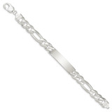 Sterling Silver Figaro Link ID Bracelet - QF-35351166-9581
