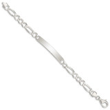 Sterling Silver Figaro Link ID Bracelet - QI-05AD32B6-5241