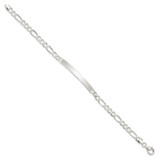 Sterling Silver Figaro Link ID Bracelet - QI-1C61E8D8-3377