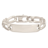 Sterling Silver Figaro Link ID Bracelet - QI-CA2B7950-6206