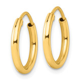 Sterling Silver Flash Gold-plated 2mm Hoop Earrings - QE-882C0015-9374