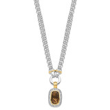 Sterling Silver Flash Gold-plated CZ Necklace - QG-A1FA2C8A-6872